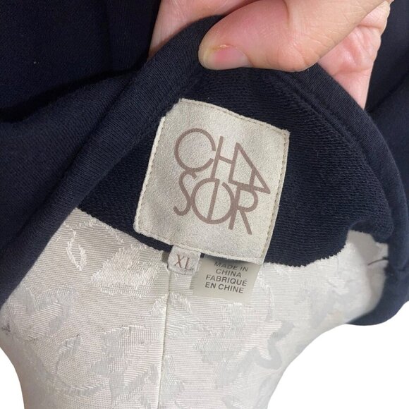 Chaser Womens Sweatshirt Size XL Black Knit Long Sleeve Crew Neck Cotton - Picture 4 of 8